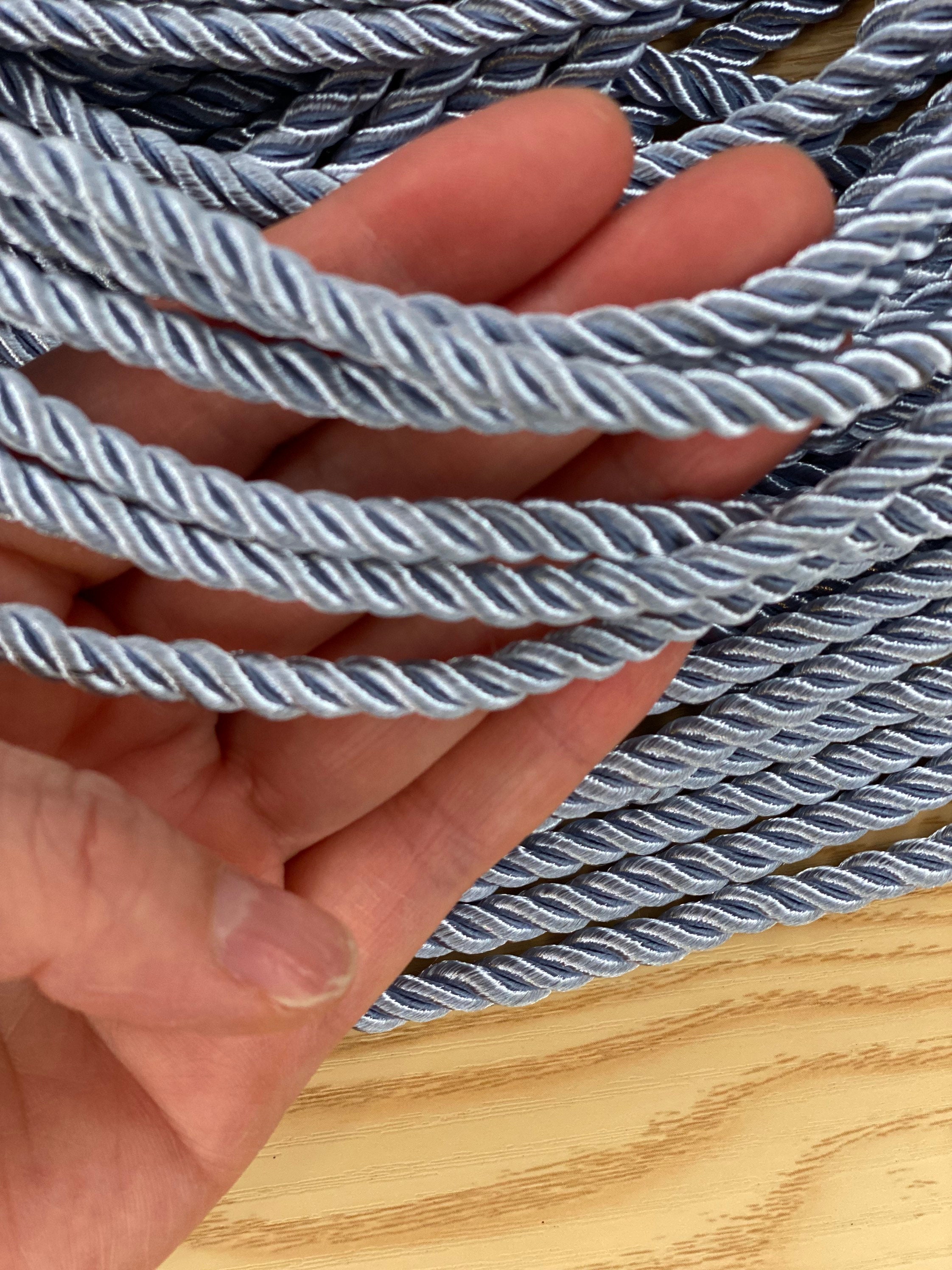 7 mm Satin twist cord, decoration trim (6yards) braided cord Shiny Cord  Choker Thread Twine String Rope Piping Supplies