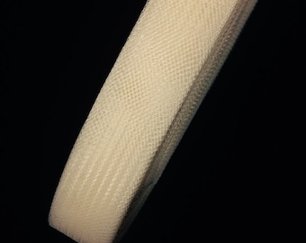 1'' inch Ivory Stiff Polyester Horsehair Braid, selling per Roll /50 Yards