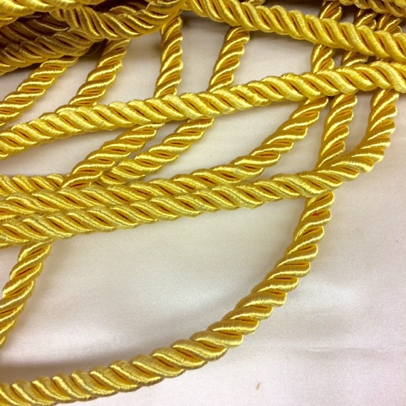 8 Mm Gold Satin Twist Cord, Gold Decoration Trim 5yards Gold Cord