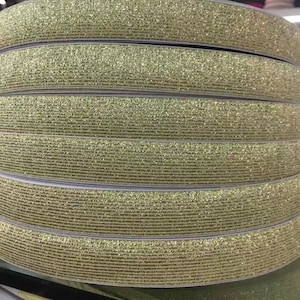 3/4-inch Wide Soft Gold Or Silver Glitter Elastic Bands by 5-Yards,