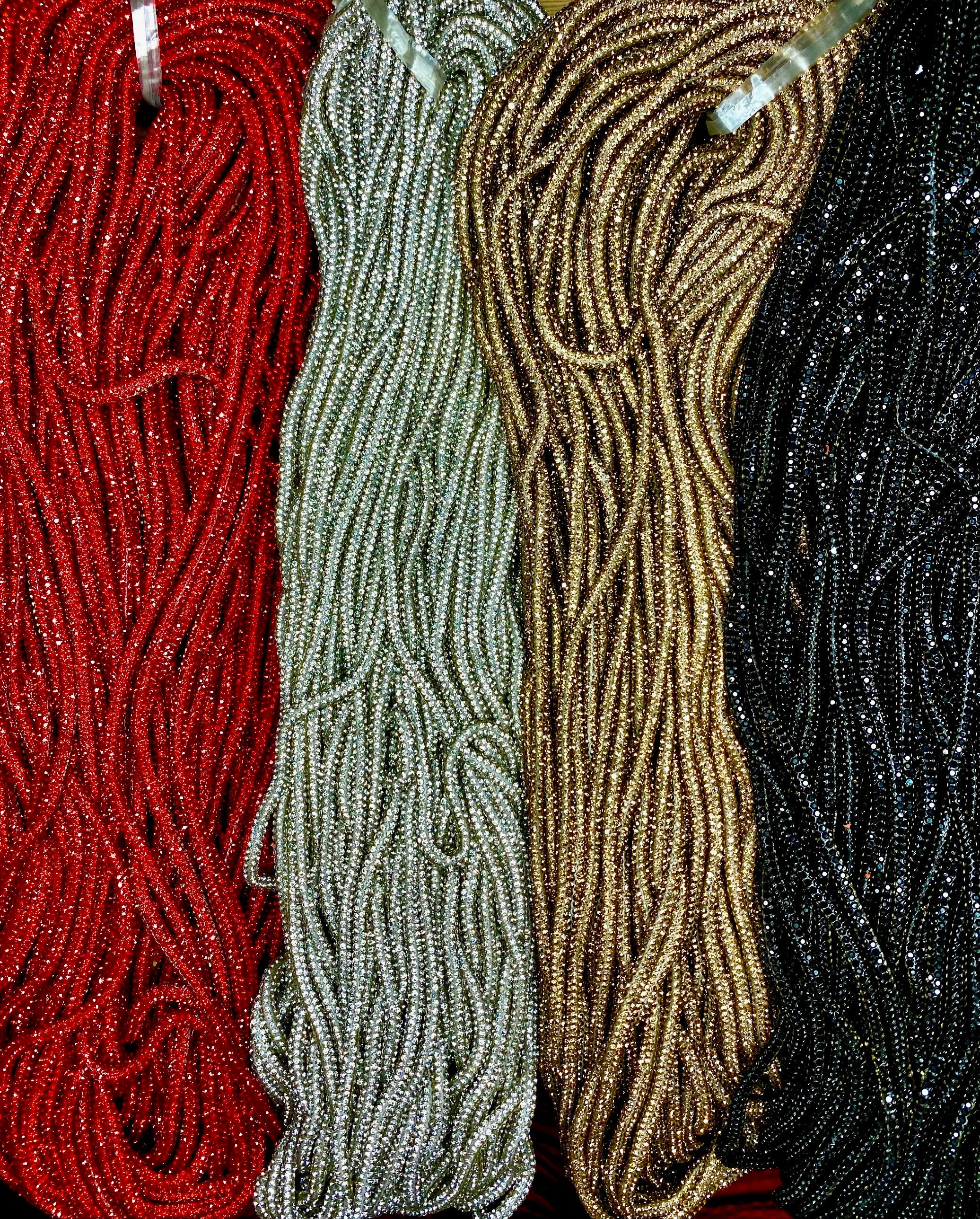 2 Yards 5mm Red Glitter Rope, Crystal Cord Crystal Trimming Shoelaces ...
