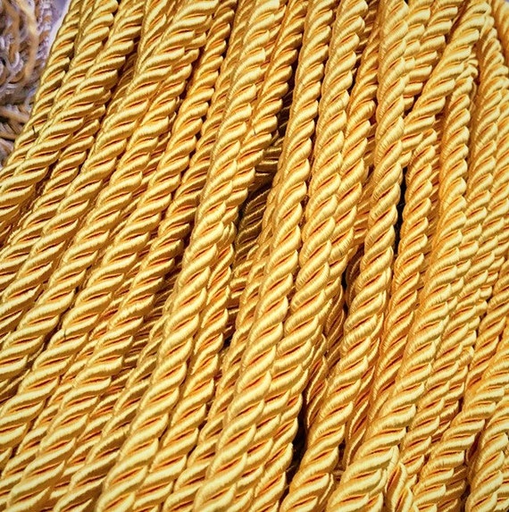 8mm Gold Satin twist cord, Gold decoration trim (5yards) Gold cord,braided  Shiny Cord Choker Thread Twine String Rope Piping Supplies