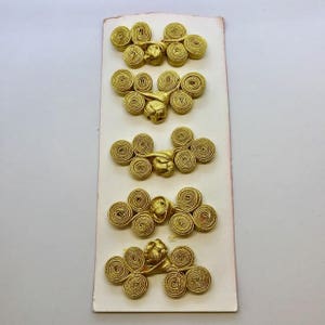 Vintage Fabric Chinese Frogs fasteners closure buttons Color Metallic Gold, Available in 2 Colors Price For 5 Pairs
