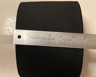 6 Inch Wide Black Elastic Band: Waistband, Headband, Sewing Crafts