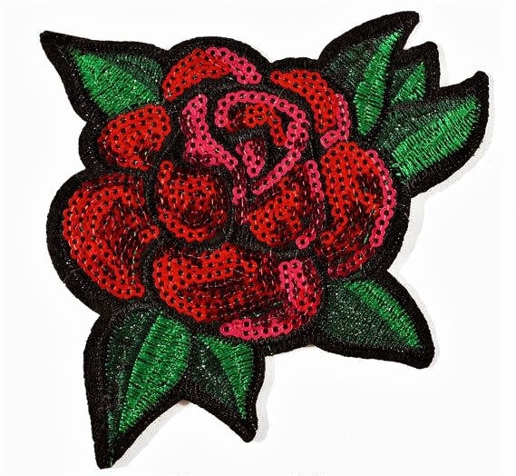 Embroidered Lace Red Flower Applique Trim 4 Made in France – Prism Fabrics  & Crafts