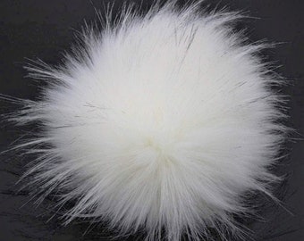 Extra Large 5”+ Real Fox Fur Pom Pom White / Ivory / Black / Burgundy / Dark Green/Dark Brown