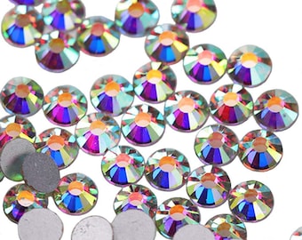 Piedras de cristal AB: cristales de vidrio con base plana SS40 (8,5 mm, 144 piezas)