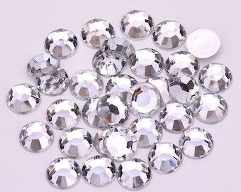 7mm Round Crystal Or Crystal AB Rhinestones Appliques Clear Crystals Stones Flatback Acrylic Gems For Clothes Dress Crafts Price Per 1000pcs