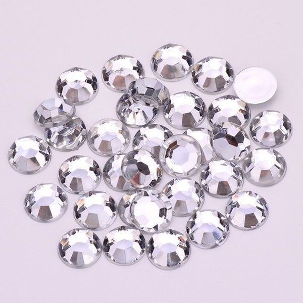 7mm Round Crystal Or Crystal AB Rhinestones Appliques Clear Crystals Stones Flatback Acrylic Gems For Clothes Dress Crafts Price Per 1000pcs