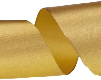 Nastro di raso color oro antico: 25 iarde, per lavori artigianali e confezioni regalo, largo 2 pollici.