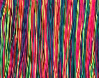 6'' Inch Long Fringe Neon Rainbow Chainette Fringe Price Per Yard