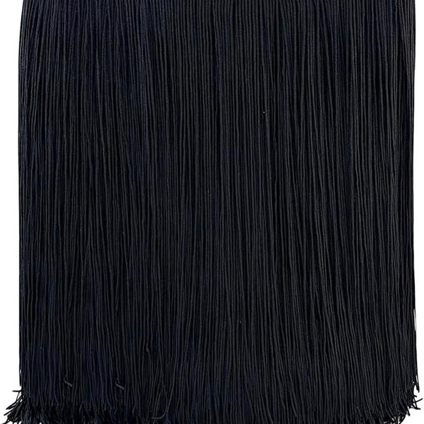 12"Long  Chainette Fringe Black / White/ Burgundy (Price per yard )