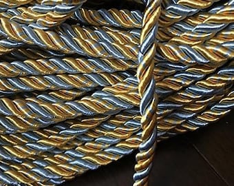 9mm Twisted Satin cord two tone colors satin rope decoration trim braided cord Shiny Cord Choker Thread Twine String/Price per 5 yards