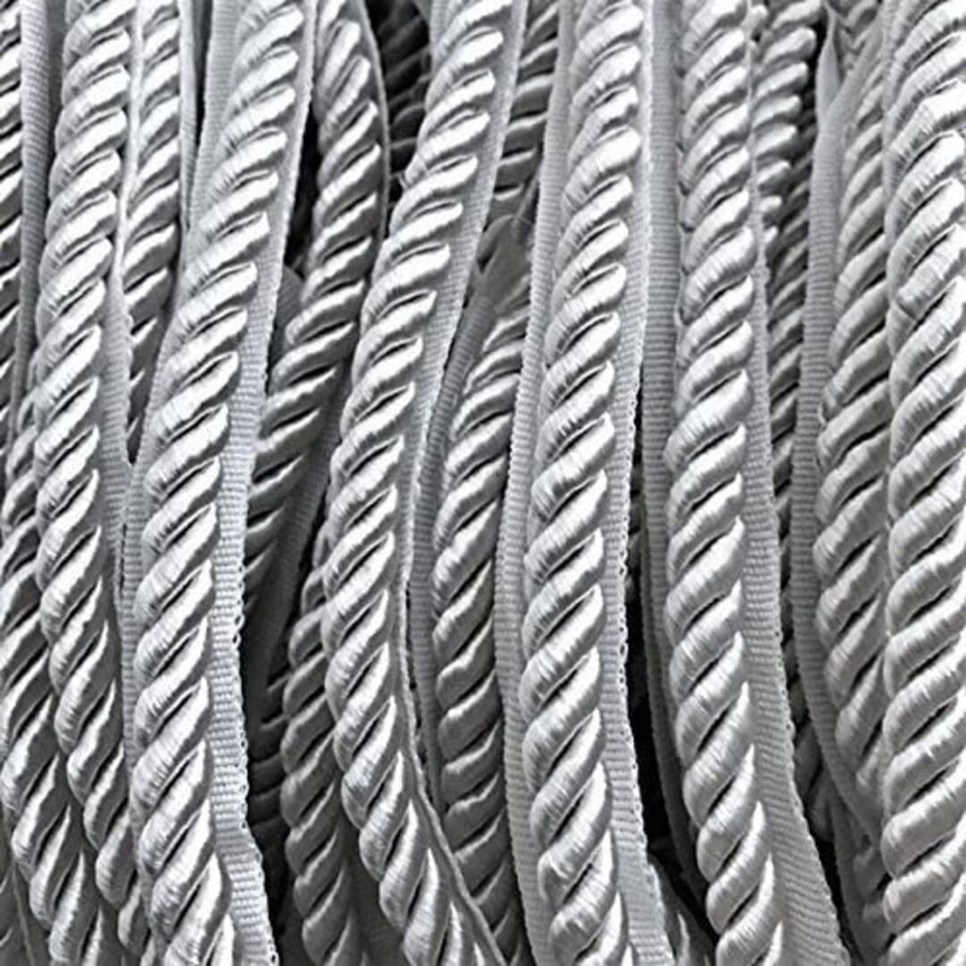 White 6mm Piping Cording Basic Trim Cord With Sewing Lip, Price per 5