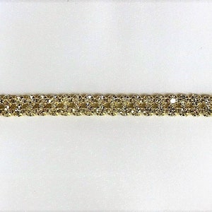 2 Row Rhinestone Banding Trim / Crystal /Gold setting