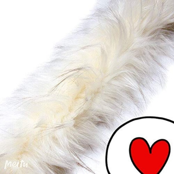 Faux Fur Trim Ivory Fur Trim, Soft Fur, Fur Stripe, Furry Stripe, Fur Long Trim price per Yard