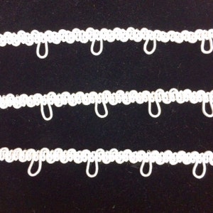2 Yards Elastic Button Loop, 1&quot; spacing, white or ivory or Black/ Price per 2 Yards
