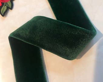 Hunter Green French Velvet Ribbon 36mm