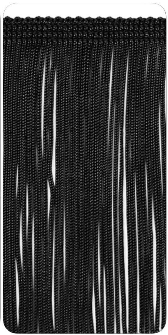 18'' Inch Long Fringe Black Chainette Fringe Price per Yard 