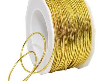 Cordón elástico redondo de nailon metálico de 2 mm, elástico y extensible para manualidades con cuentas - 20 yardas