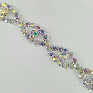 3/8&#39;&#39; Wide Rhinestone Crystal/Silver Band, Wedding Accessories Price Per Yard
