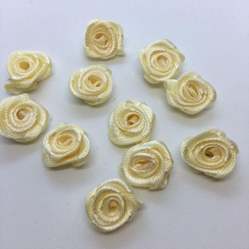 Silk Ribbon Mini Roses 1/2'' Mini Roses Flowers Satin Ribbon Applique Price per Bag/50 Pcs - Etsy