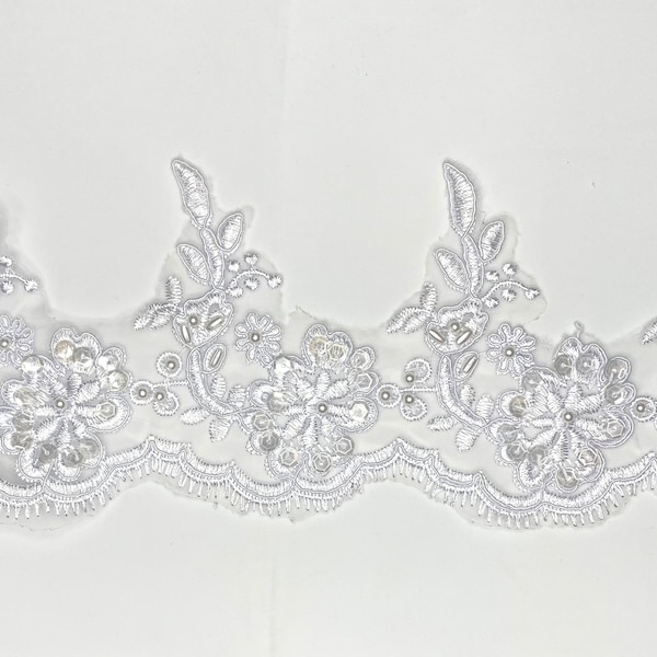 Bridal Lace Trim With Pearls Etsy