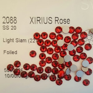 Cristales Swarovski Light Siam con base plana, auténticos, SS20 y SS16, SS20, 5 mm y SS16, 4 mm (144 piezas/paquete)