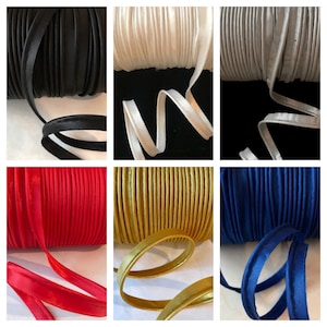 Cord-Edge -Piping Trim Satin -Lip Cord for Clothing Pillows, Lamps, Draperies