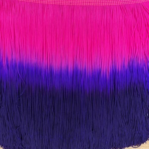 7&quot;inch Chainette Fringe(Purple/ hot pink) Latin Dance Costume Trim