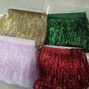 11 Different Color Metallic Fringe 7" inch Price per Yard