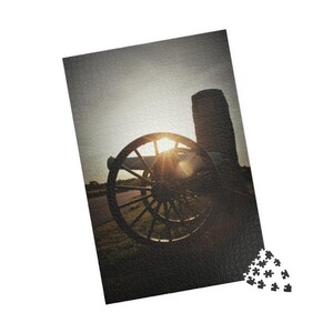 Puzzle, Gettysburg Canon at Sunset - 110, 252, 520, 1014-piece, Jigsaw Game, Family Activity, Hobby, Educational Toy, Landscape Civil War