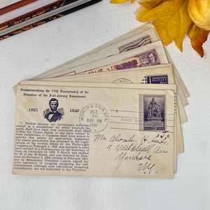 Busta commemorativa d'epoca per l'anniversario dell'adozione dell'emendamento anti-schiavitù, busta affrancata, emissione del primo giorno, servizio postale degli Stati Uniti 1940