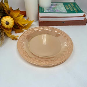 Vintage Anchor Hocking Fire King Peach Lustre Laurel Leaf Dinner Plate 9&quot;, Peach Dinner Plate, Peach Lusterware Plate, 1970s, RARE