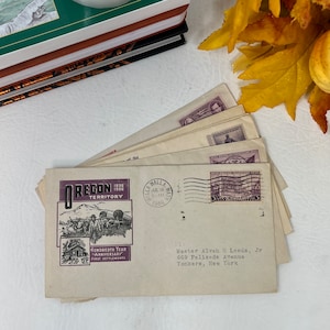 Busta commemorativa d'epoca per il 100° anniversario degli insediamenti del territorio dell'Oregon, busta affrancata, oggetto da collezione del servizio postale degli Stati Uniti, 1936