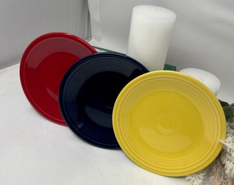 Piatto da insalata Fiestaware, piatto da insalata Fiesta, piatto da insalata da 7", piatto da insalata Fiesta Vintage, giallo rosso blu narciso scarlatto crepuscolo
