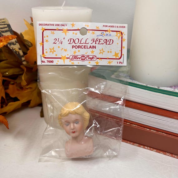 Vintage Fibre-Craft Porcelain Doll Parts | 2.25" & 2.5" Doll Heads + 1 5/8" Hands | DIY Dollmaking, Miniature Art, Altered Art, Assemblage