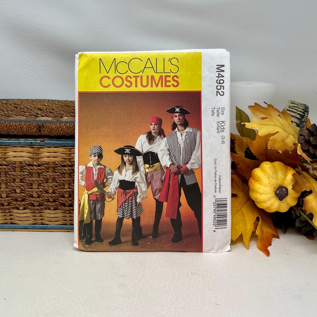 Mccall's Costumes Pirate Costume Pattern Size KIDS 38, Uncut Complete