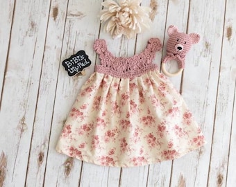 Diaper Cover Vintage Dotted Swiss Puff Sleeve Peter Pan Collar Size 6-12 Months 60s Sheer Pink Baby Dress