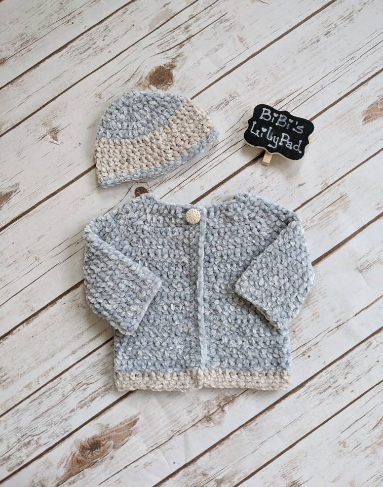 Handmade Baby Sweater Set 03 mos. Crochet Baby Sweater and Etsy