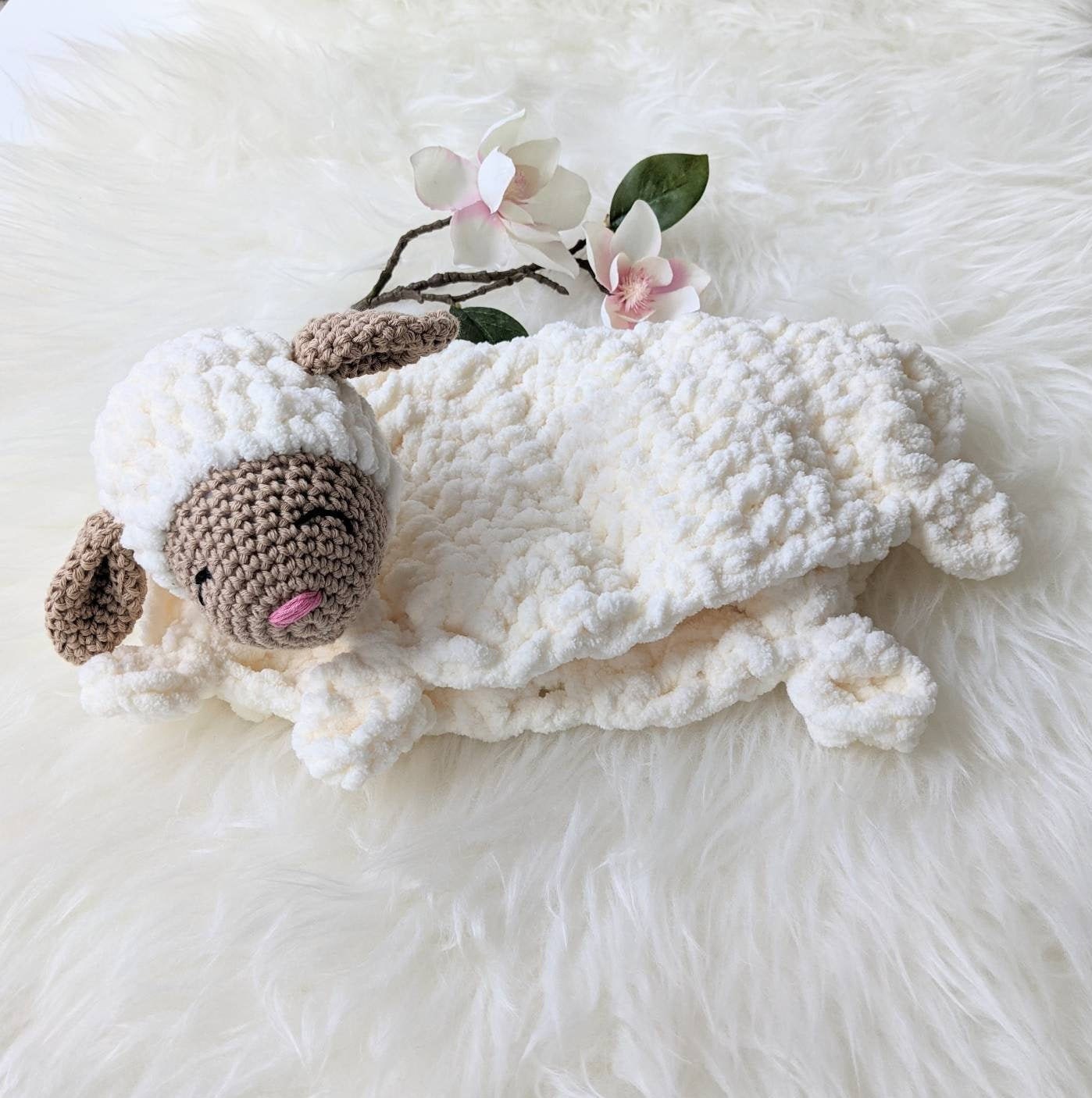 Handmade Lamb Lovey. Crochet Lamb Lovely. Baby Blanket. Baby Etsy