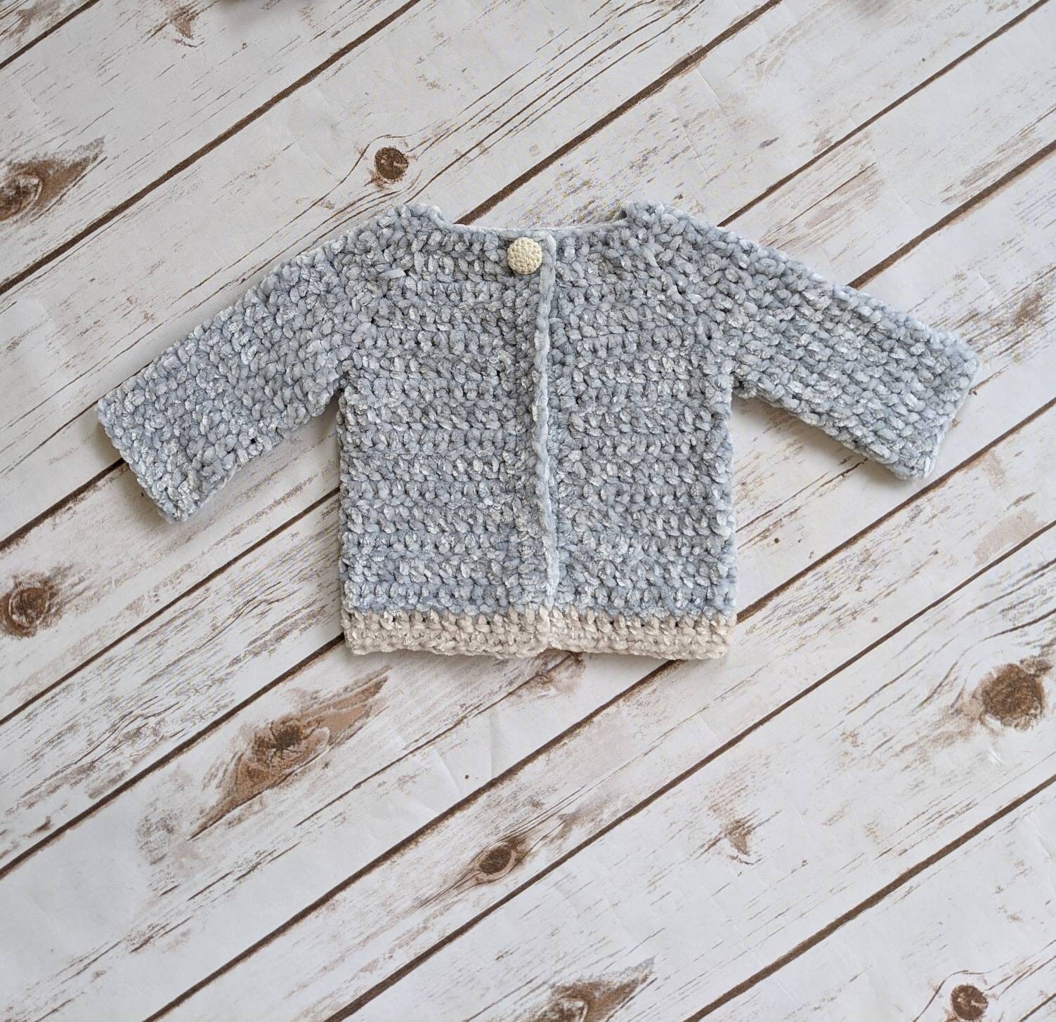 Handmade Baby Sweater Set 0-3 mos. Crochet Baby Sweater and | Etsy