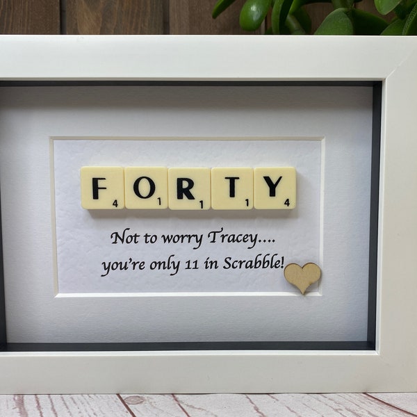 Any age gift, 40th birthday gift, 50th birthday gift, 60th birthday gift, Scrabble  gift, Personalised age gift, Gift under 20 pounds