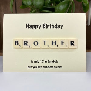 Card for Brother , Happy birthday Brother,  Brother  birthday card, Brother greetings card, Family card, Scrabble Greeting C