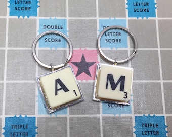 Scrabble keyring, teacher gift, secret santa gift, novelty key ring, keyring, thank you gift, teacher gift, Christmas teacher gift