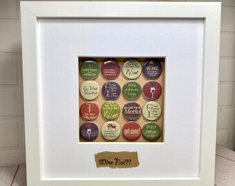 Badge Picture, Wine picture, Picture for Wine lovers, Wine themed Gift, Framed badge picture, Pin Picture, Christmas gift ideas