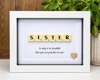 Scrabble Sister Gift, Fun gift for Sister, Sister quote