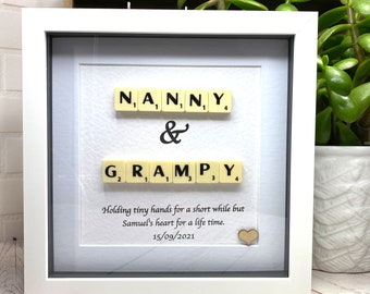 Personalised Grandparents Gift, Gift for Grampy, Gift for Nanny, Gift from Grandchild, Scrabble picture, Personalised gift