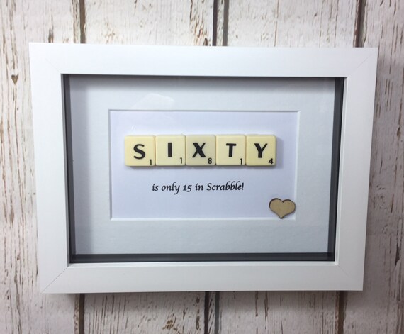 Special birthday scrabble gift frame 30th 40th 50th 60th 70th 80th 90th.