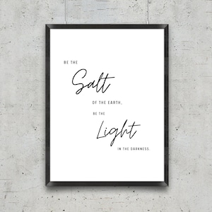 Matthew 5:13-14 - Salt and Light Print // Digital Download // Scripture Wall Decor // Jesus Printable Wall Art